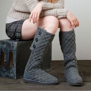 UGG® Australia 'Lattice Cardy' Boot in Charcoal Size 8